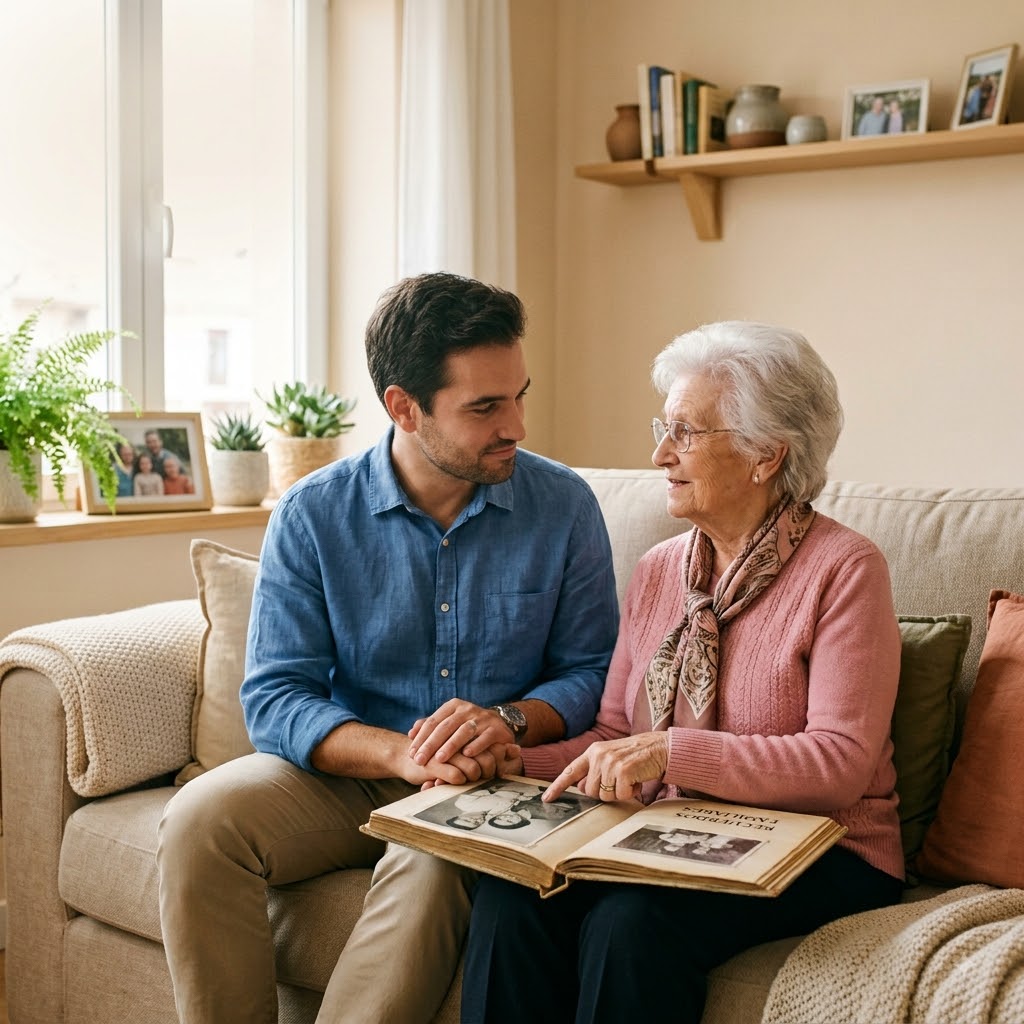 Un adulto mayor con Alzheimer y sus síntomas 